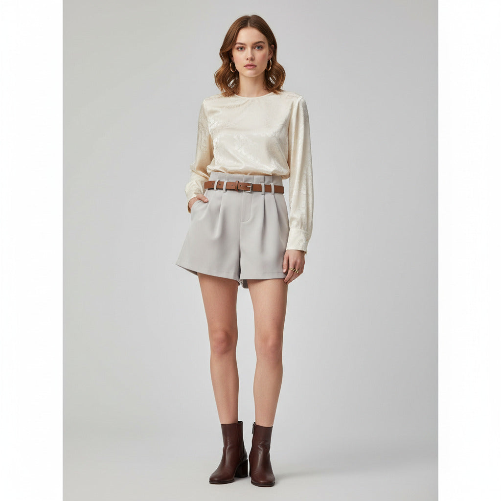 SYLVIE | PLEATED ELEGANCE SUIT SHORTS