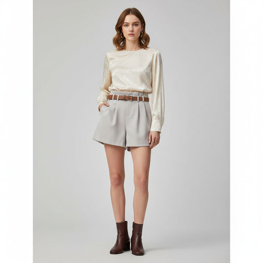 SYLVIE | PLEATED ELEGANCE SUIT SHORTS