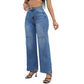 JADE | RIPPED WIDE-LEG JEANS
