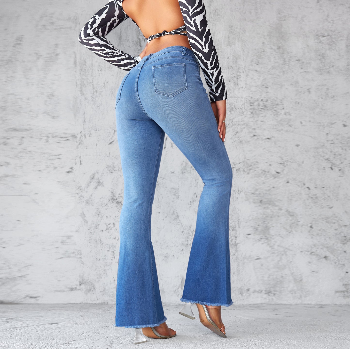 MARLOWE | HIGH-WAIST FLARED DENIM