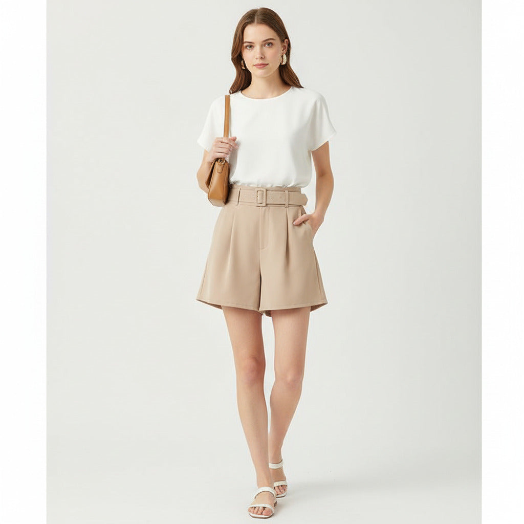 IVY | CLASSIC BELTED SUIT SHORTS