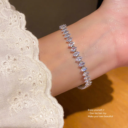 OVAL | ZIRCON OVAL CLASP BRACELET
