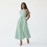 CELINE | SATIN HALTER MIDI