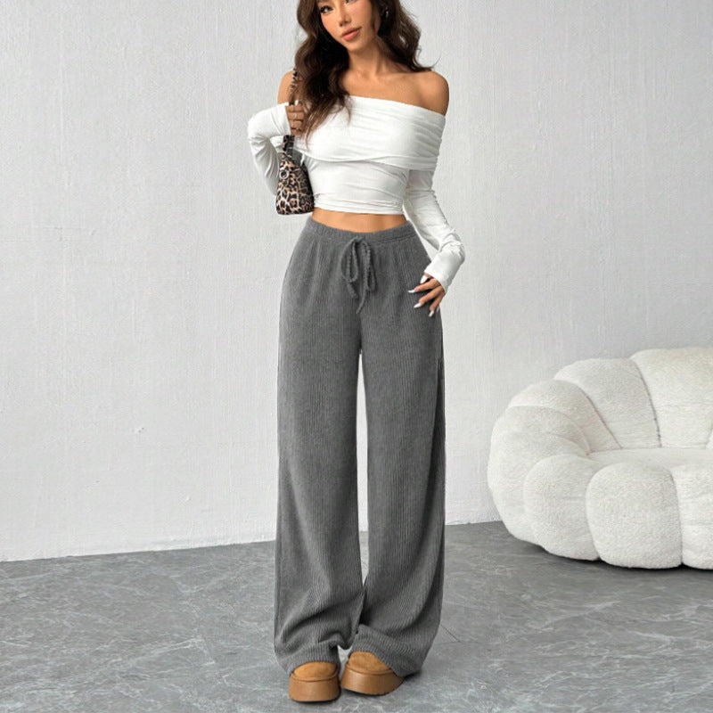 SOLÈNE | TIE-WAIST WIDE-LEG PANTS
