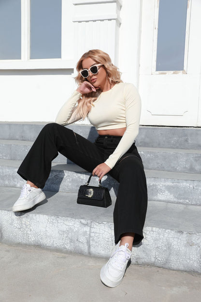 JADE | RIPPED WIDE-LEG JEANS
