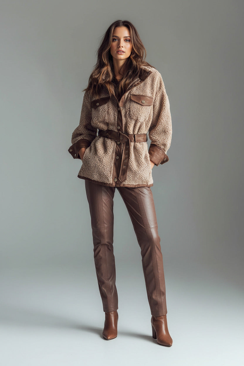 INGRID | FAUX FUR LEATHER COAT