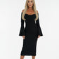 APOLLINE | FLARED SLEEVE DRESS