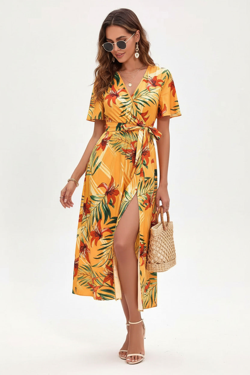 NADIA | FLORAL SLIT MIDI