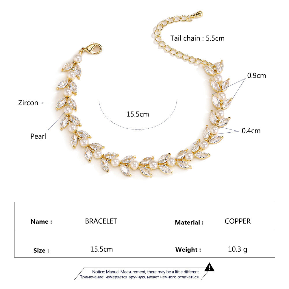 GRACE | ZIRCON PEARL INLAID BRACELET