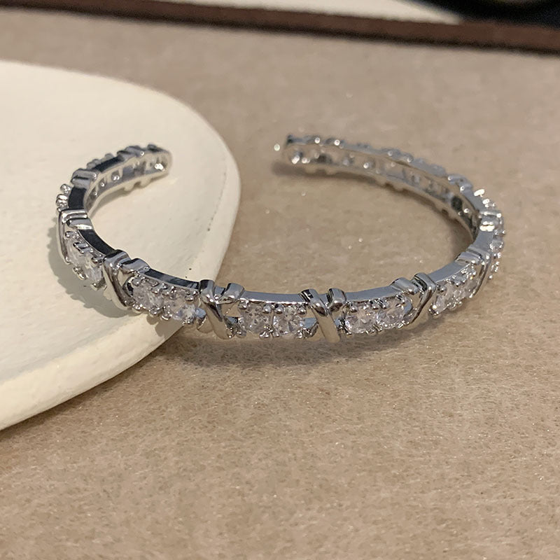 X | X LETTER ZIRCON OPEN BRACELET