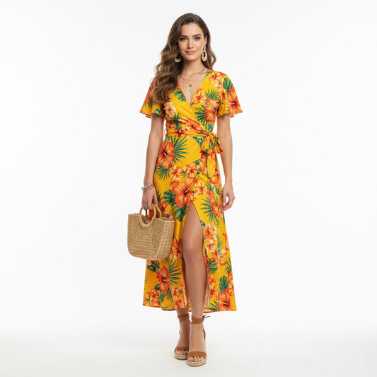 NADIA | FLORAL SLIT MIDI
