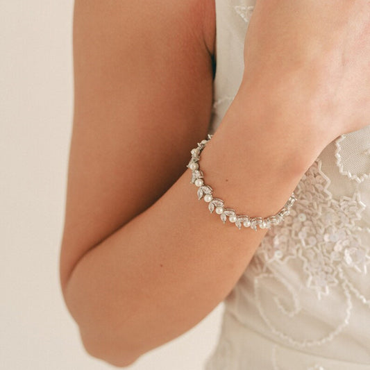 GRACE | ZIRCON PEARL INLAID BRACELET