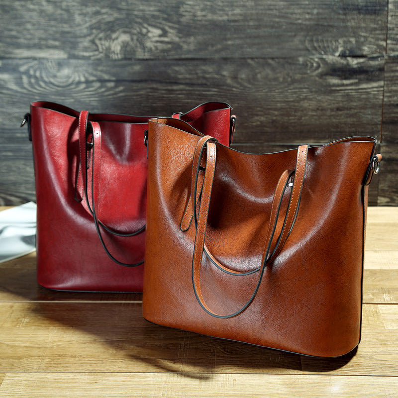 WAX | OIL WAX LEATHER MESSENGER TOTE