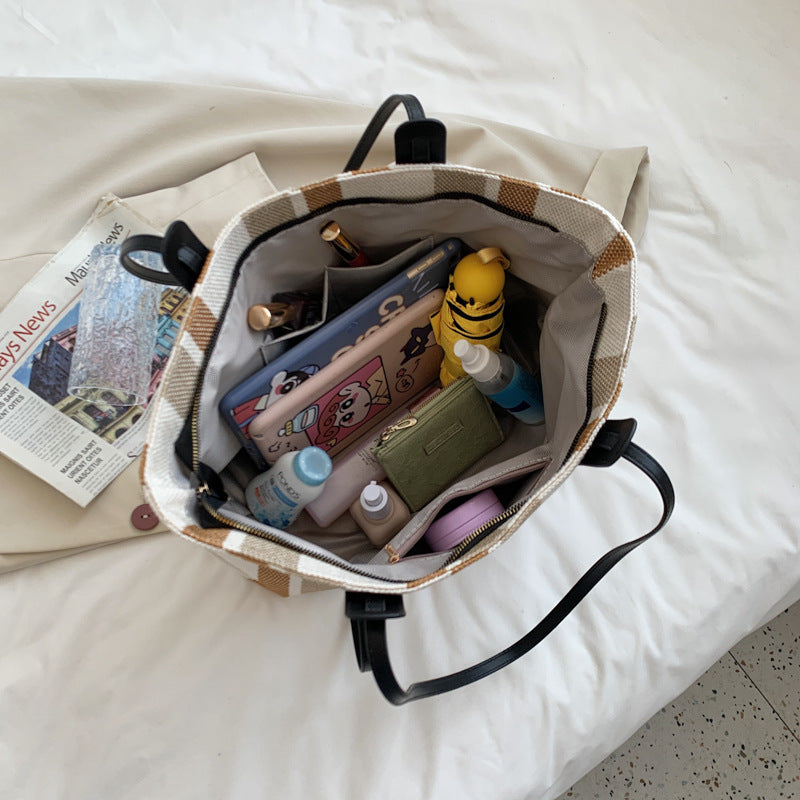 STRIPE | CANVAS STRIPE CONTRAST TOTE