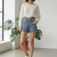 ESTELLE | TAILORED NOIR DENIM SHORTS