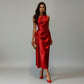 GENEVIÈVE | SATIN PLEATED DRESS