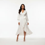 ROSALIE | RUFFLED V-NECK PROM DRESS