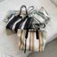 STRIPE | CANVAS STRIPE CONTRAST TOTE
