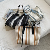 STRIPE | CANVAS STRIPE CONTRAST TOTE