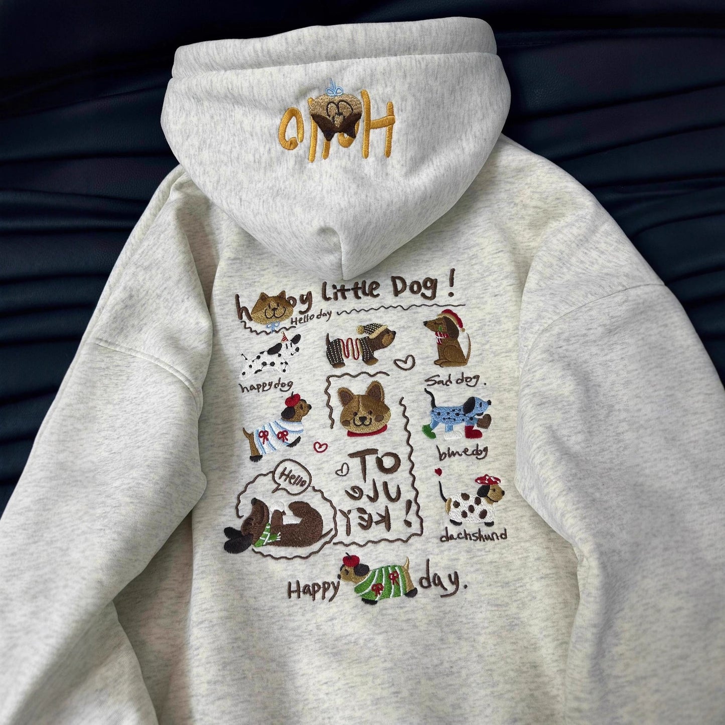 VIENNA | DACHSHUND EMBROIDERED LUXE HOODIE