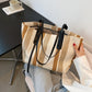 STRIPE | CANVAS STRIPE CONTRAST TOTE