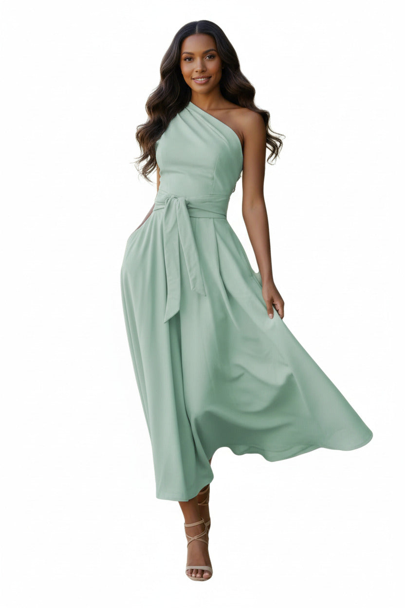 CELINE | SATIN HALTER MIDI