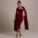 CAPRI | SLEEVELESS CAPE DRESS