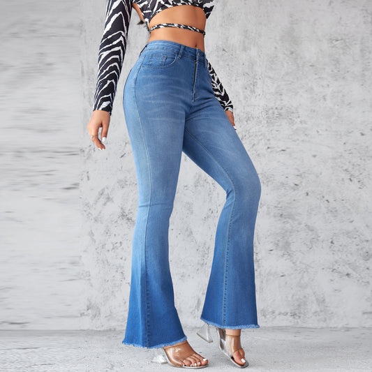MARLOWE | HIGH-WAIST FLARED DENIM