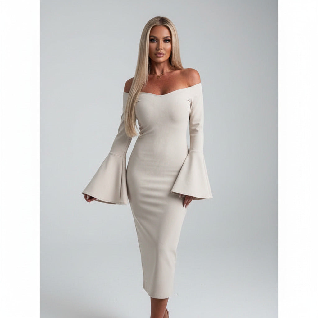APOLLINE | FLARED SLEEVE DRESS