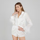 CAMILLE | FEATHER TRIM SHORTS SET