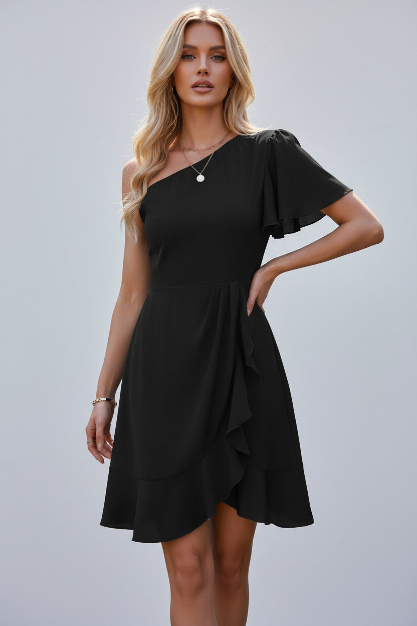 SELENA | OFF-SHOULDER RUFFLE DRESS