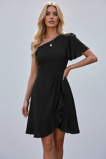 SELENA | OFF-SHOULDER RUFFLE DRESS