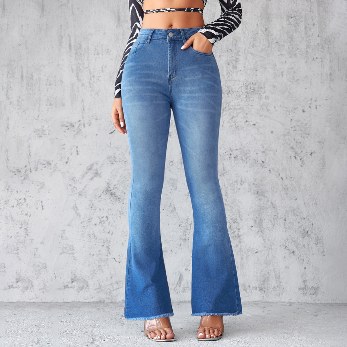 MARLOWE | HIGH-WAIST FLARED DENIM